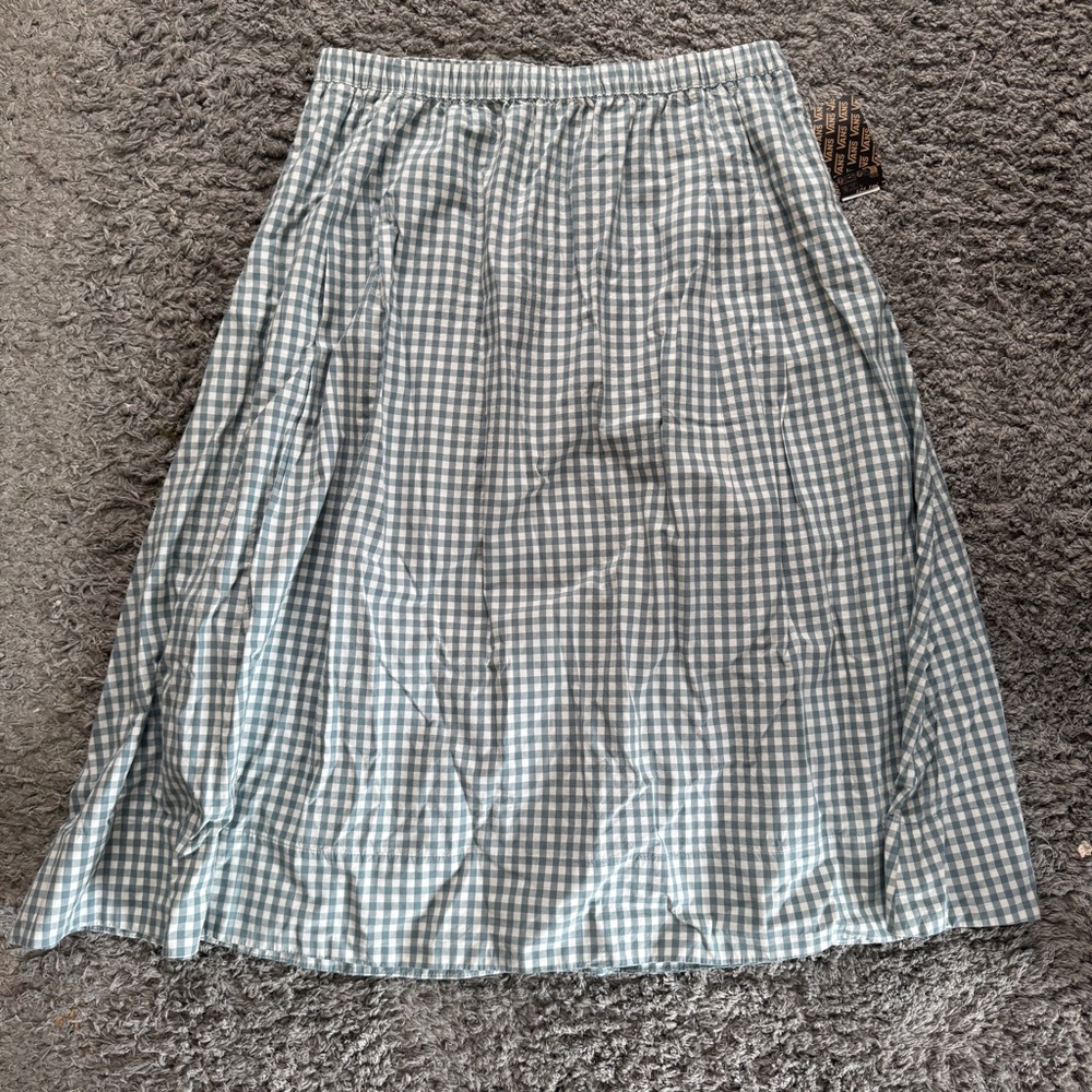 vans francesca full plaid skirt in blue